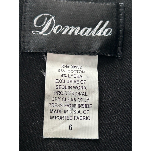 Vintage Domallo Long Blazer Size 6 Black Sequin - Picture 6 of 8